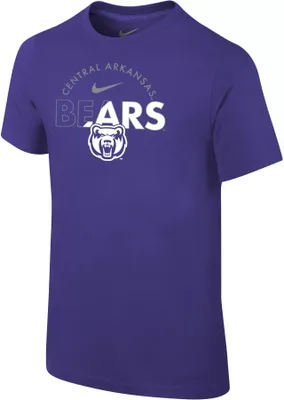 Nike Youth Central Arkansas Bears  Purple Core Cotton Logo T-Shirt