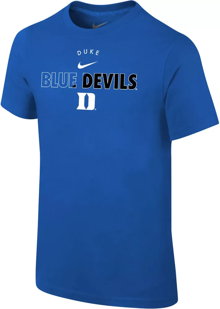 Nike Youth Duke Blue Devils Duke Blue Core Cotton Logo T-Shirt