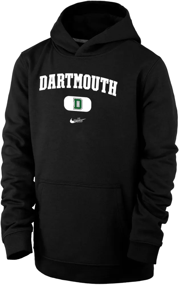 Nike Youth Dartmouth Big Green Black Club Fleece Mascot Name Pullover Hoodie