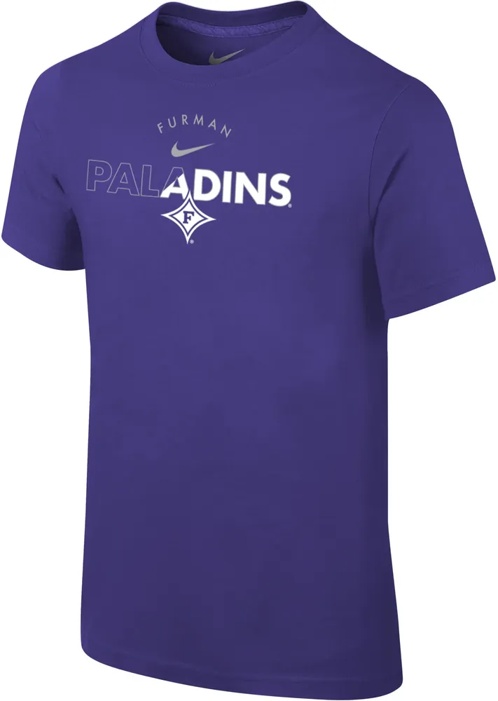 Nike Youth Furman Paladins Purple Core Cotton Logo T-Shirt