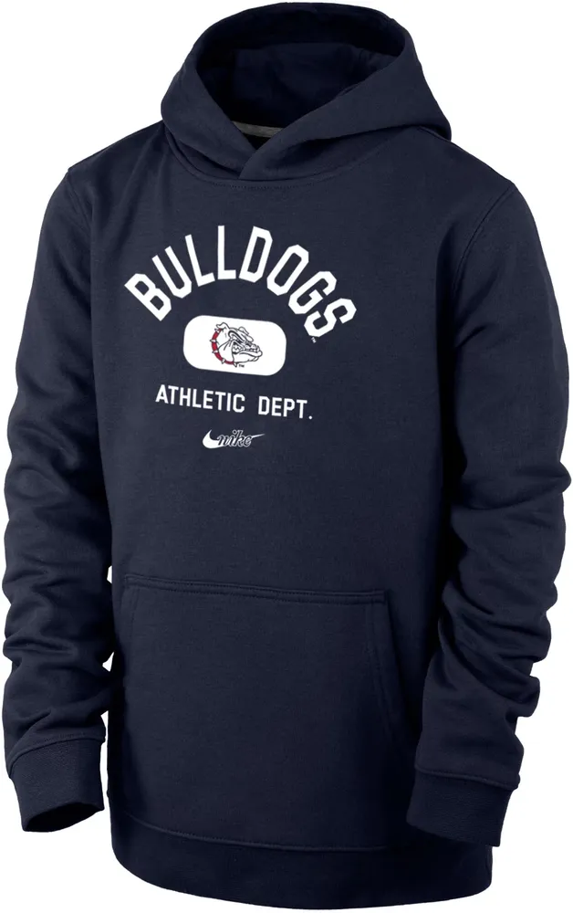 Nike Youth Gonzaga Bulldogs Blue Club Fleece Mascot Name Pullover Hoodie