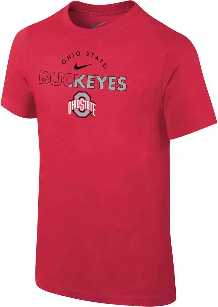 Nike Youth Ohio State Buckeyes Scarlet Core Cotton Logo T-Shirt