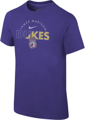 Nike Youth James Madison Dukes Purple Core Cotton Logo T-Shirt