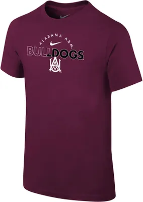 Nike Youth Alabama A&M Bulldogs Maroon Core Cotton Logo T-Shirt