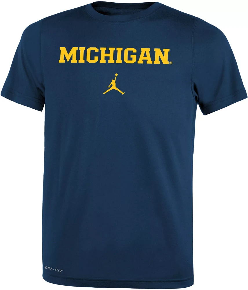 Nike Little Kids' Michigan Wolverines Blue Legend Short Sleeve Shirt