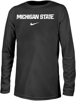 Nike Youth Michigan State Spartans Black Dri-FIT Legend Football Team Issue Long Sleeve T-Shirt