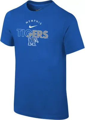 Nike Youth Memphis Tigers Blue Core Cotton Logo T-Shirt