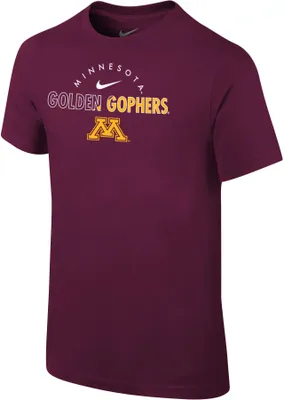 Nike Youth Minnesota Golden Gophers Maroon Core Cotton Logo T-Shirt