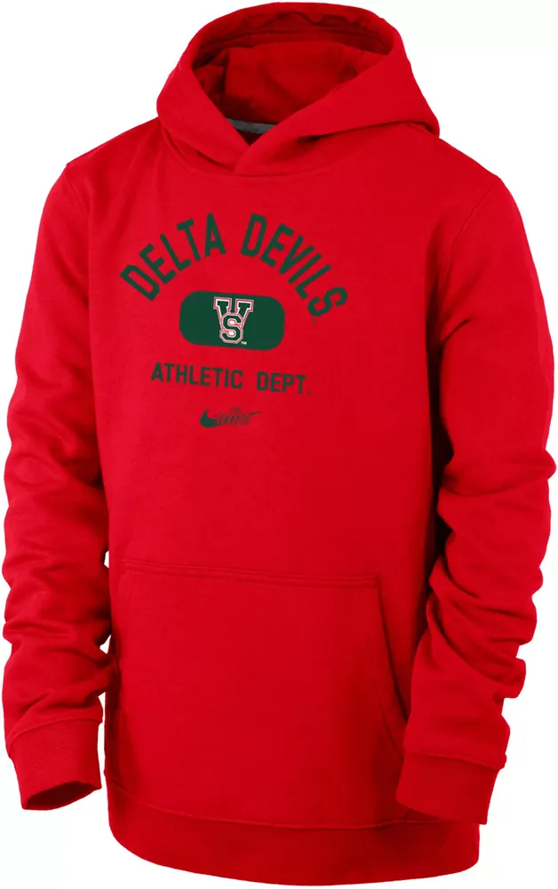 Nike Youth Mississippi Valley State Delta Devils Red Club Fleece Mascot Name Pullover Hoodie