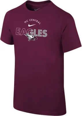 Nike Youth North Carolina Central Eagles Maroon Core Cotton Logo T-Shirt