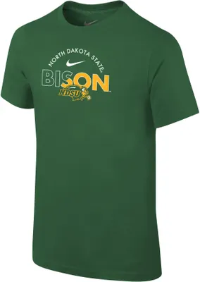 Nike Youth North Dakota State Bison Green Core Cotton Logo T-Shirt