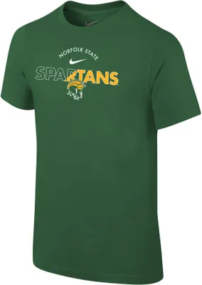 Nike Youth Norfolk State Spartans Green Core Cotton Logo T-Shirt