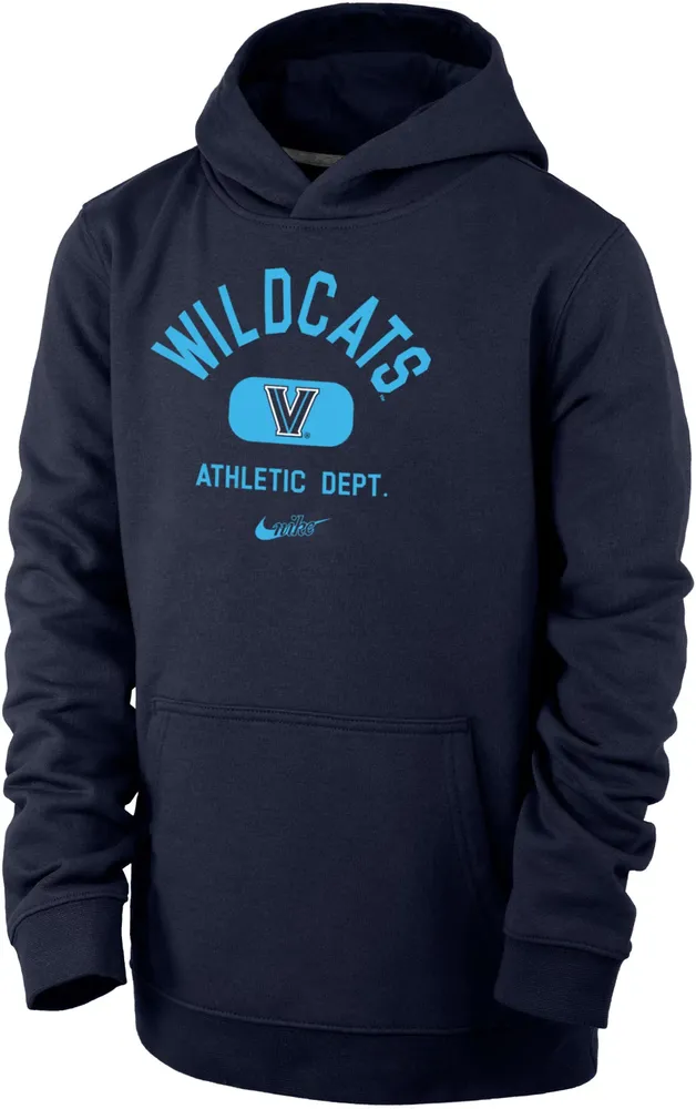 Nike Youth Villanova Wildcats Navy Club Fleece Mascot Name Pullover Hoodie