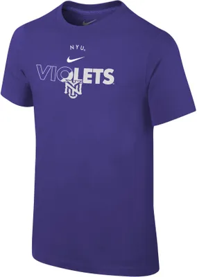 Nike Youth NYU Violets Purple Core Cotton Logo T-Shirt