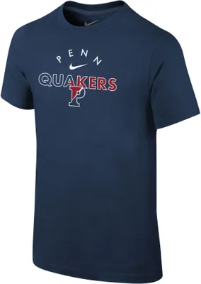 Nike Youth University of Pennsylvania Quakers Blue Core Cotton Logo T-Shirt