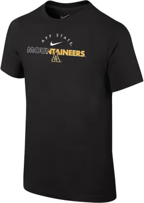 Nike Youth Appalachian State Mountaineers Black Core Cotton Logo T-Shirt