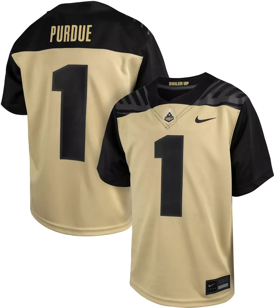 Nike Youth Purdue Boilermakers #1 Old Gold Replica Football Jersey