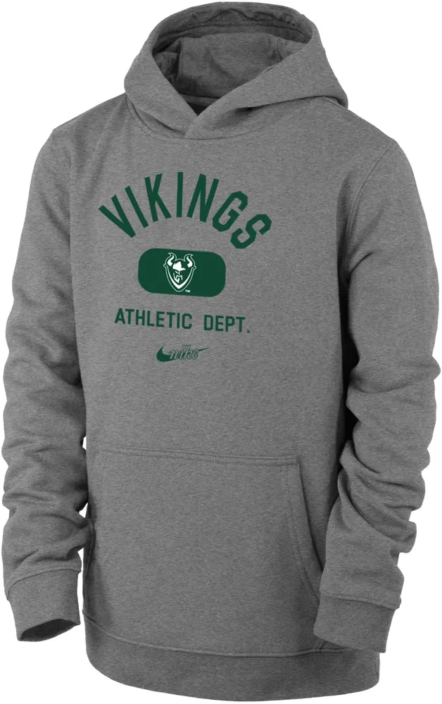 Nike Youth Portland State Vikings Grey Club Fleece Mascot Name Pullover Hoodie