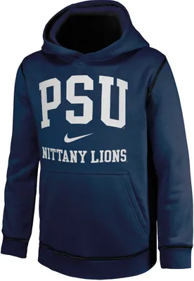 Nike Youth Penn State Nittany Lions Blue Contrast Club Fleece Wordmark Pullover Hoodie