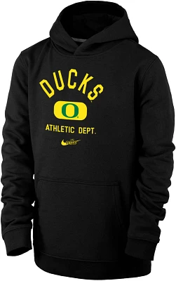 Nike Youth Oregon Ducks Black Club Fleece Mascot Name Pullover Hoodie