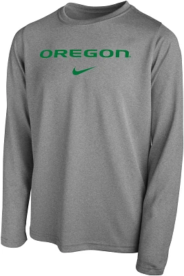 Nike Youth Oregon Ducks Grey Dri-FIT Legend Football Team Issue Long Sleeve T-Shirt