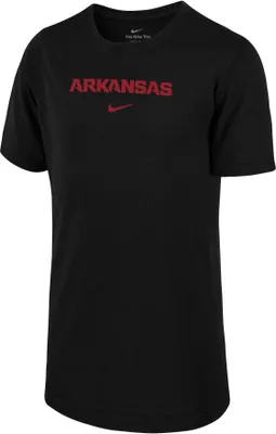 Nike Youth Arkansas Razorbacks Black Dri-FIT Legend Football Team Issue T-Shirt