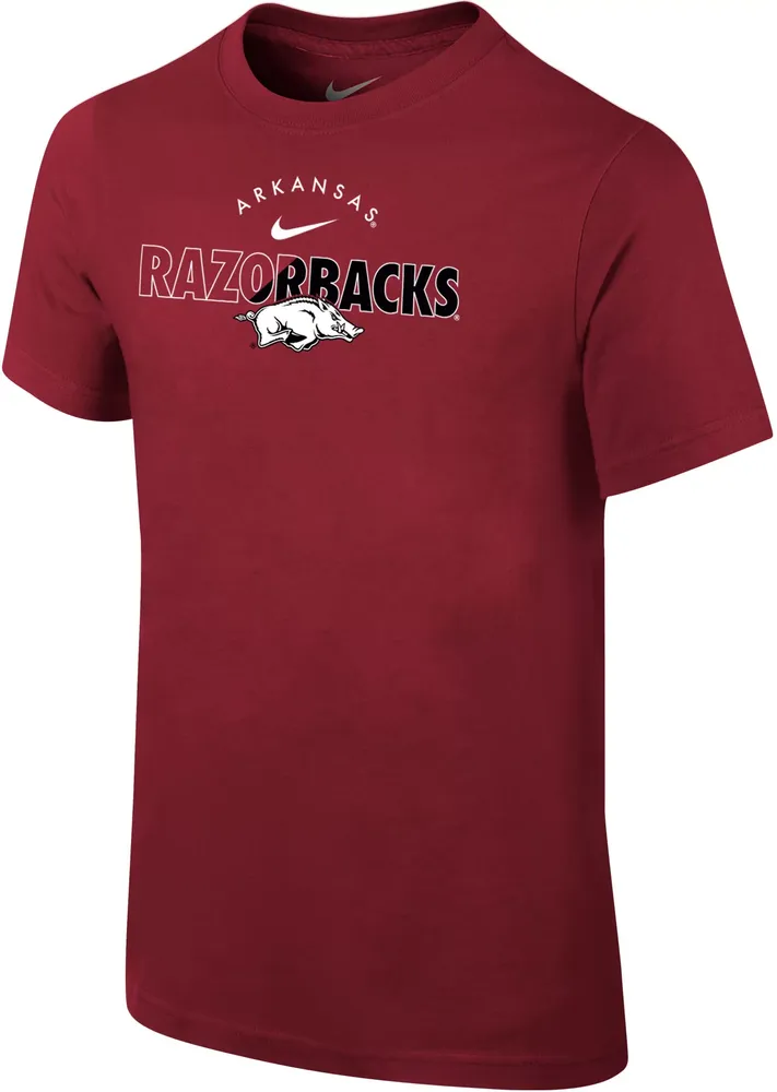 Nike Youth Arkansas Razorbacks Cardinal Core Cotton Logo T-Shirt