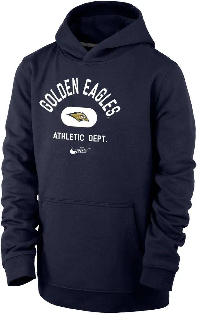 Nike Youth Oral Roberts Golden Eagles Navy Blue Club Fleece Mascot Name Pullover Hoodie