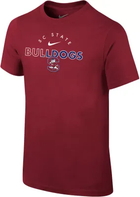 Nike Youth South Carolina State Bulldogs Garnet Core Cotton Logo T-Shirt