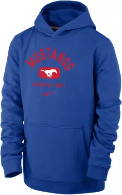 Nike Youth Southern Methodist Mustangs Blue Club Fleece Mascot Name Pullover Hoodie