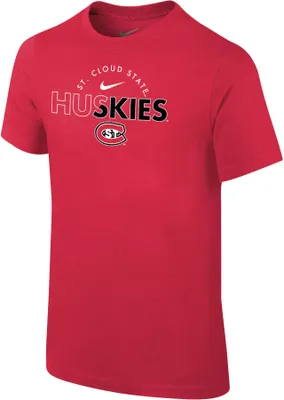 Nike Youth St. Cloud State Huskies Spirit Red Core Cotton Logo T-Shirt