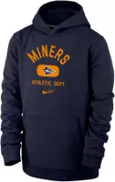 Nike Youth UTEP Miners Navy Club Fleece Mascot Name Pullover Hoodie