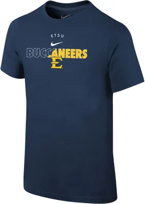 Nike Youth East Tennessee State Buccaneers Navy Core Cotton Logo T-Shirt