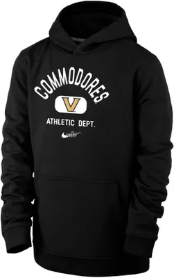 Nike Youth Vanderbilt Commodores Black Club Fleece Mascot Name Pullover Hoodie