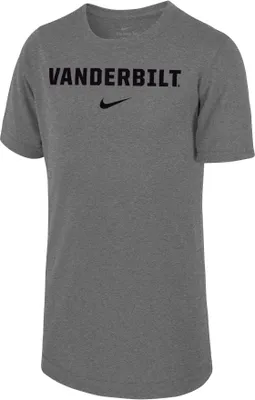 Nike Youth Vanderbilt Commodores Grey Dri-FIT Legend Football Team Issue T-Shirt