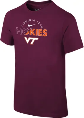 Nike Youth Virginia Tech Hokies Maroon Core Cotton Logo T-Shirt