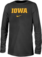 Nike Youth Iowa Hawkeyes Black Dri-FIT Legend Football Team Issue Long Sleeve T-Shirt