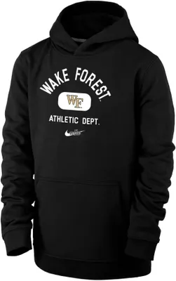 Nike Youth Wake Forest Demon Deacons Black Club Fleece Mascot Name Pullover Hoodie