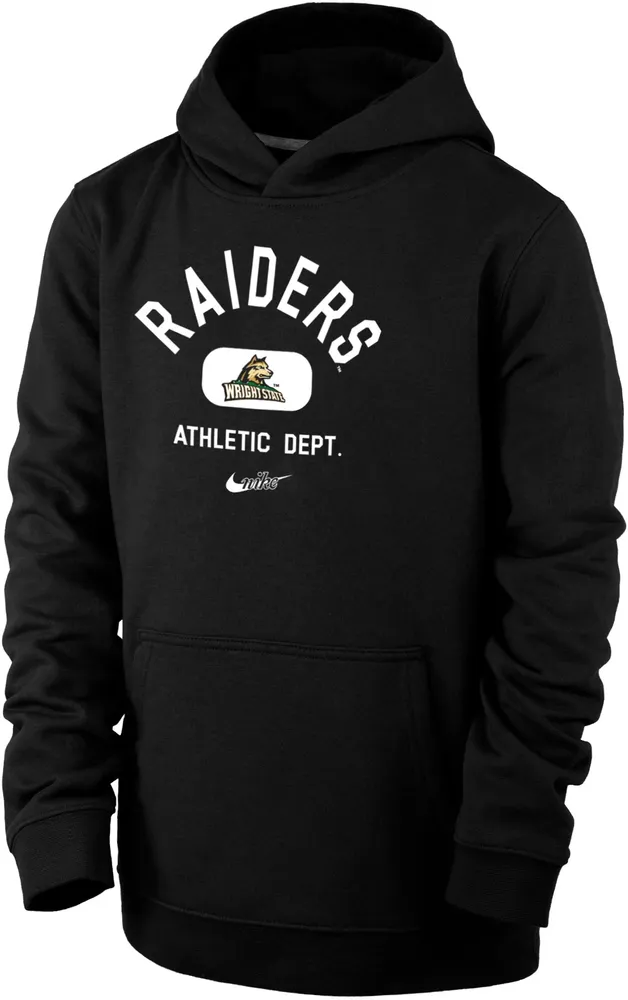 Nike Youth Wright State Raiders Black Club Fleece Mascot Name Pullover Hoodie