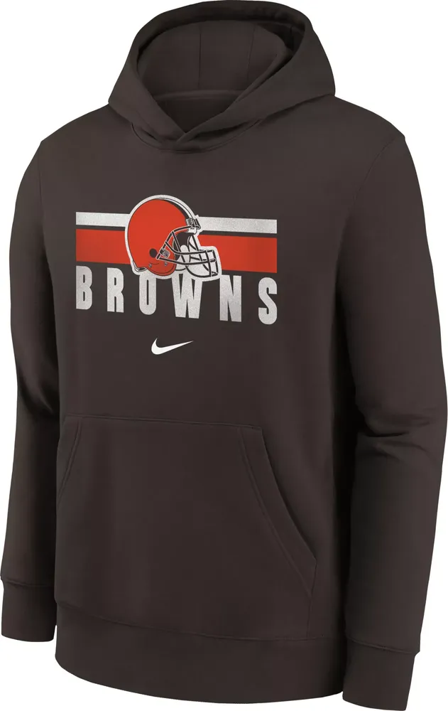 Nike Youth Cleveland Browns Team Stripes Brown Pullover Hoodie