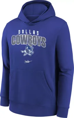 Nike Youth Dallas Cowboys Rewind Club Fleece Royal Crew Sweatshirt