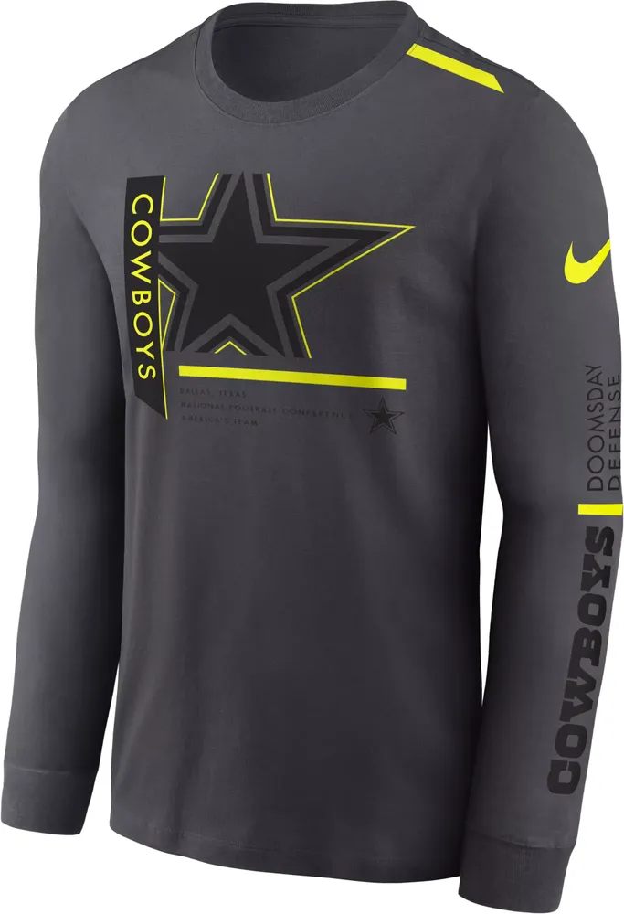 Nike Youth Dallas Cowboys 2023 Volt Dri-FIT Long Sleeve Anthracite T-Shirt