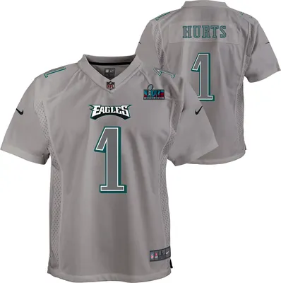 Nike Youth Super Bowl LVII Bound Philadelphia Eagles Jalen Hurts #1 Atmosphere Game Jersey