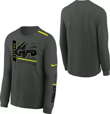 Nike Youth Philadelphia Eagles 2023 Volt Anthracite Long Sleeve T-Shirt