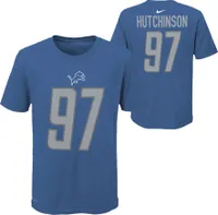 Nike Youth Detroit Lions Aidan Hutchinson #97 Blue T-Shirt