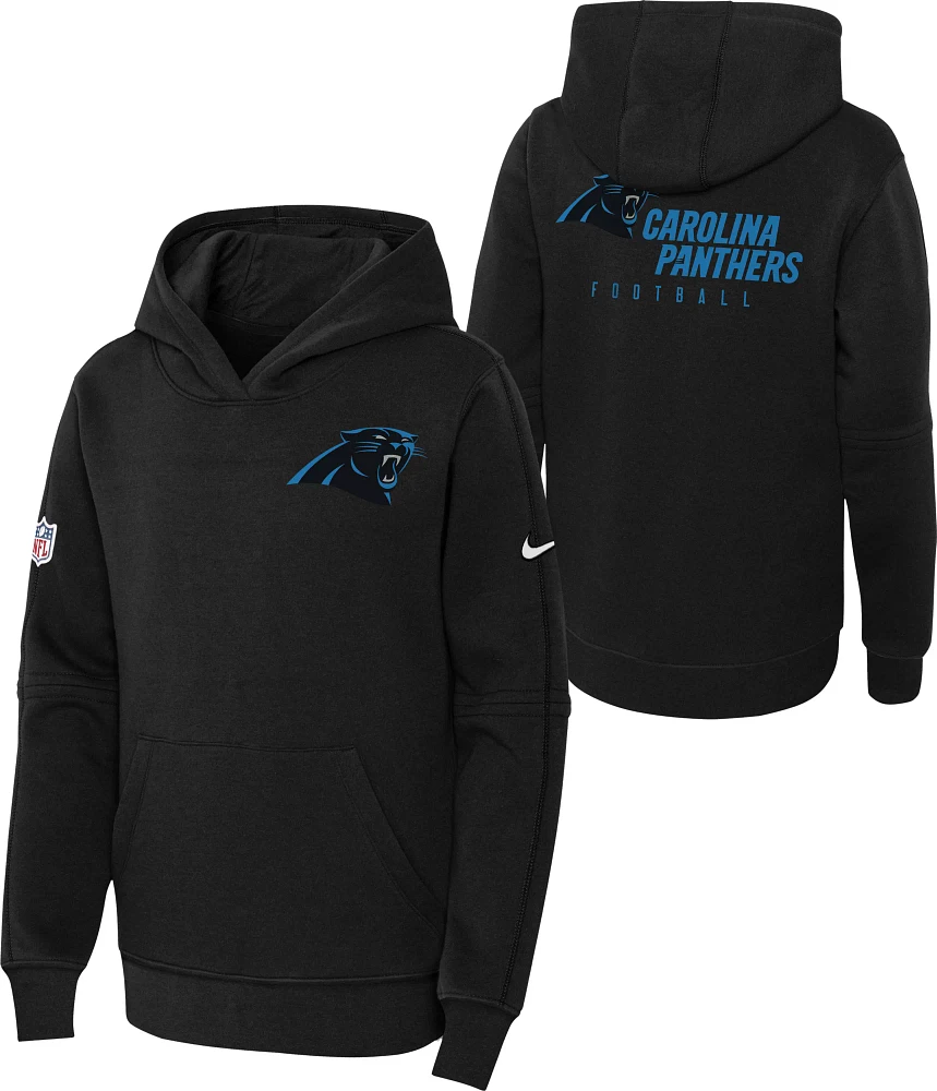 Nike Youth Carolina Panthers Sideline Club Black Pullover Hoodie