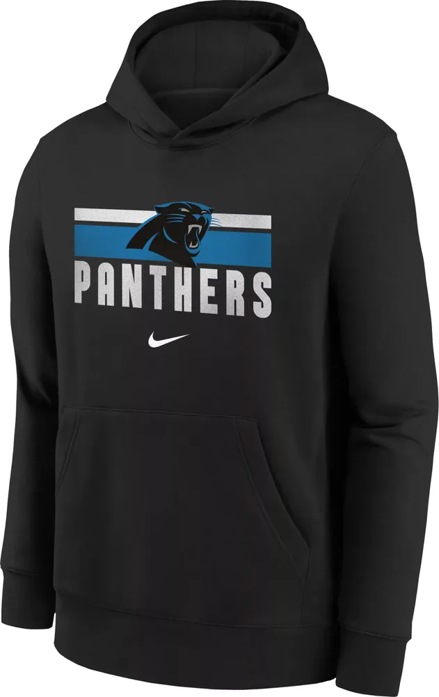 Nike Youth Carolina Panthers Team Stripes Black Pullover Hoodie