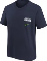 Nike Youth Seattle Seahawks Back Slogan Navy T-Shirt