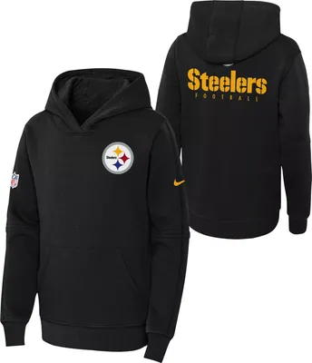 Nike Youth Pittsburgh Steelers Sideline Club Black Pullover Hoodie