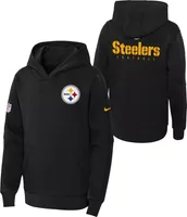 Nike Youth Pittsburgh Steelers Sideline Club Black Pullover Hoodie